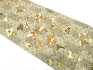 鳳凰に唐花模様織り出し　袋帯